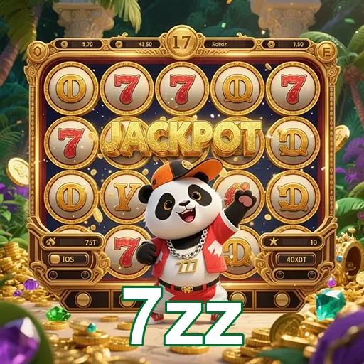 Jogo de slot 'Jackpot' no 7zz, com símbolos vibrantes e muitas chances de ganhos.